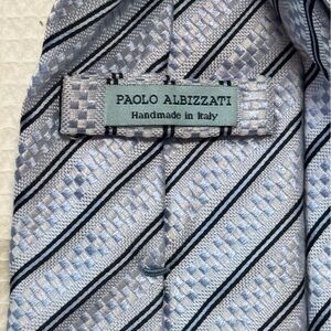 Paolo Albizzati Light Blue Striped Men's Tie
7 fold silk Italy